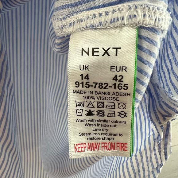 Next NWT Blue White Stripe Button Down Tunic Size 10 - Picture 8 of 8
